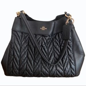 Coach Lexy Shoulder Bag - Black Quilted Leather